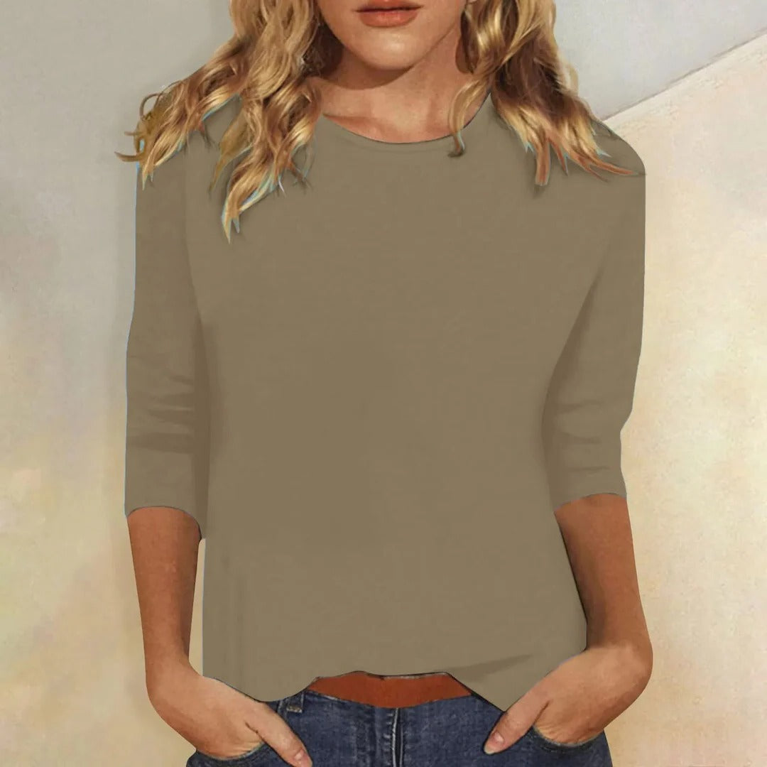 Stella | Crew Neck Three-Quarter Sleeve Top