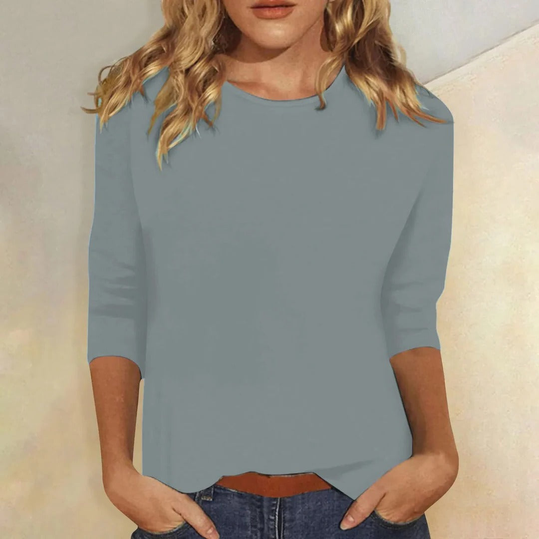 Stella | Crew Neck Three-Quarter Sleeve Top