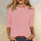 Stella | Crew Neck Three-Quarter Sleeve Top