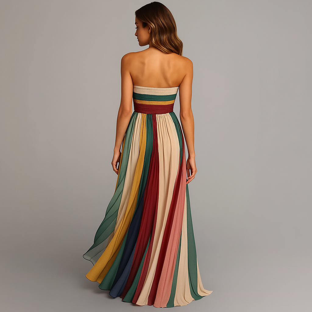 Odalys | Strapless Pleated Maxi Dress