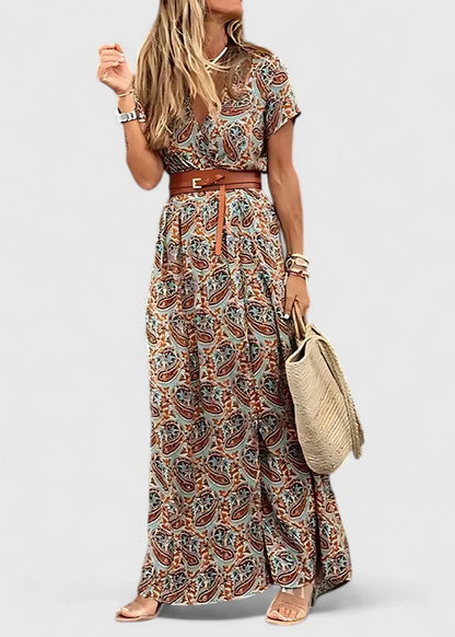 Noelle | Boho Print Maxi Dress