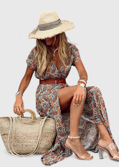 Noelle | Boho Print Maxi Dress