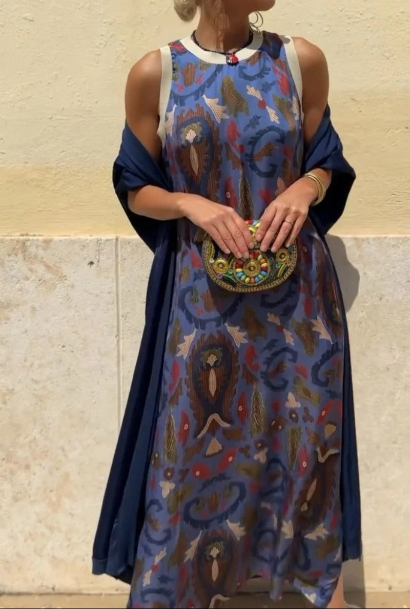 Kira | Elegant Blue Moon Dress With Stole