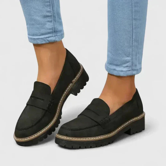 Cushioned slip-on loafers, side view