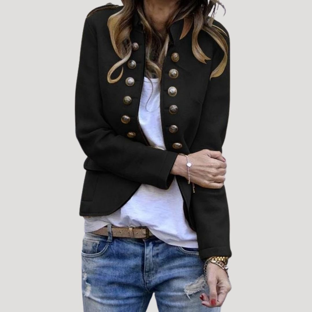 Military jacket shown from the side