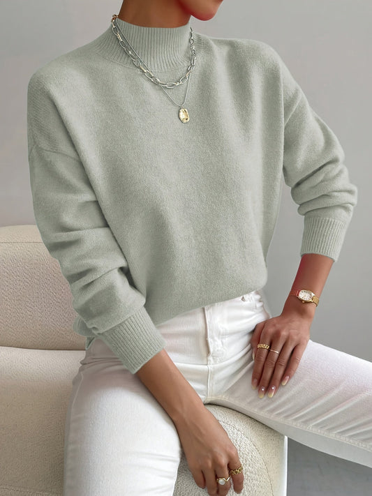 Classic turtleneck sweater, front view