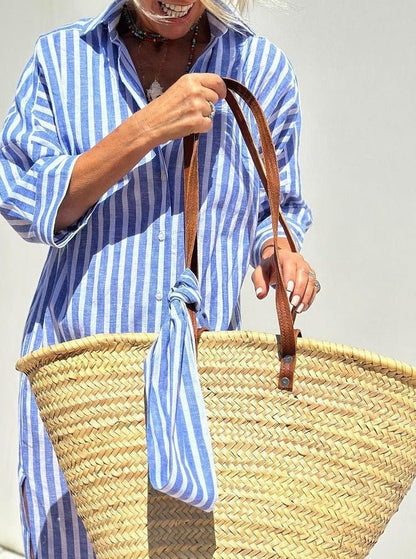 Marin | Striped Shirt Midi Dress