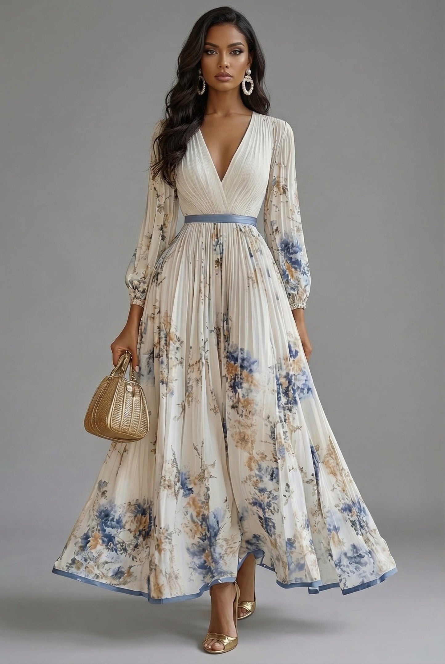 Rosalind | Floral Long-Sleeve Maxi Dress