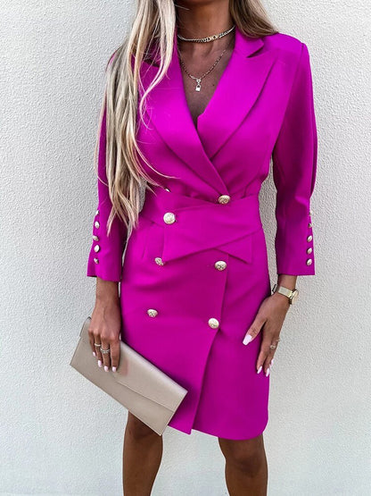 Longline blazer shown from the side at full length