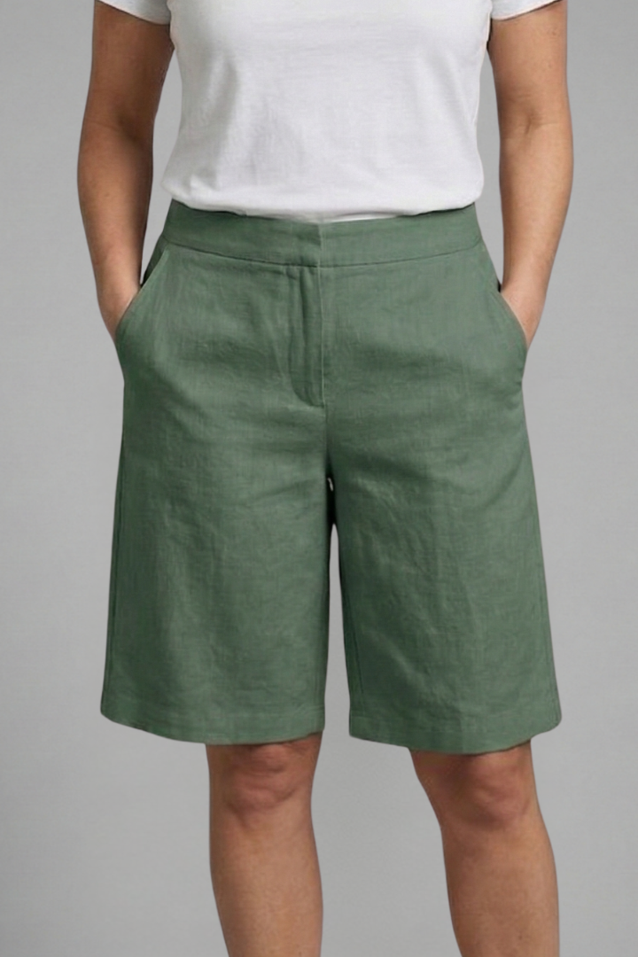 Delphina | High Waist Knee Length Shorts
