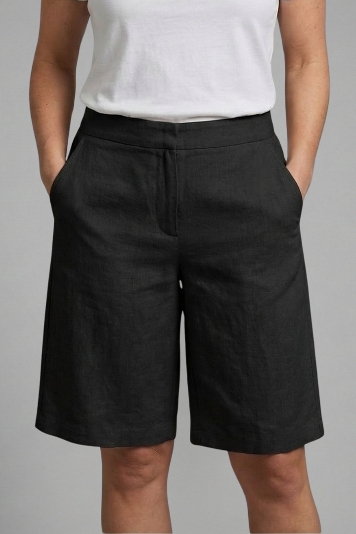 Delphina | High Waist Knee Length Shorts