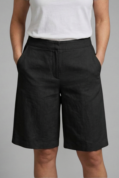 Delphina | High Waist Knee Length Shorts