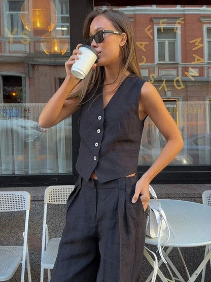 Devereux | Sleeveless Vest & Trouser Set