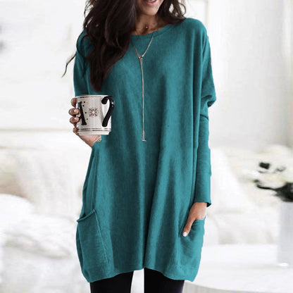 Sweater dress shown from the front