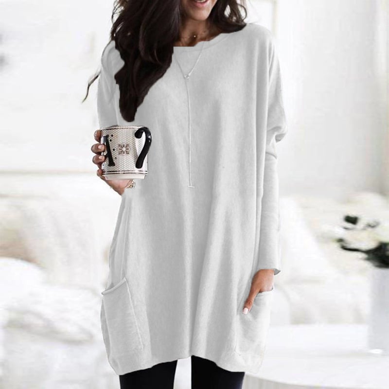 Sweater dress shown in a third colourway