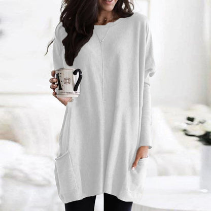 Sweater dress shown in a third colourway