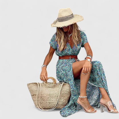 Noelle | Boho Print Maxi Dress