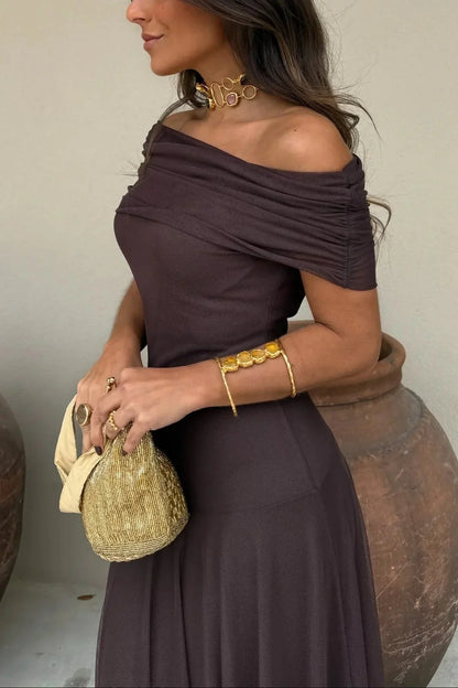 Dorothea | One-Shoulder Pleated Maxi Dress