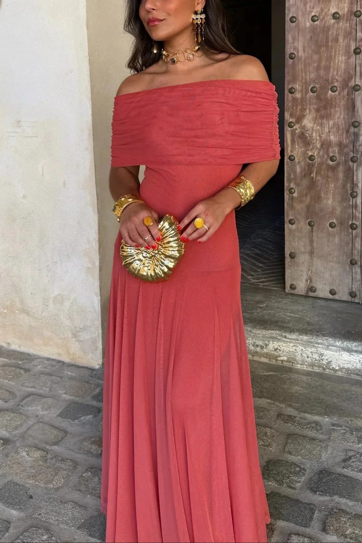 Dorothea | One-Shoulder Pleated Maxi Dress