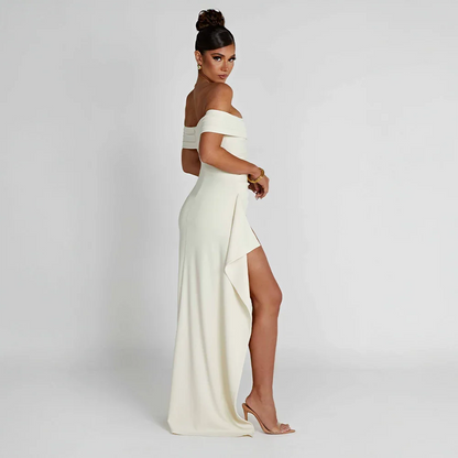 Philippa | Off-Shoulder Slit Maxi Dress