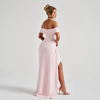 Philippa | Off-Shoulder Slit Maxi Dress