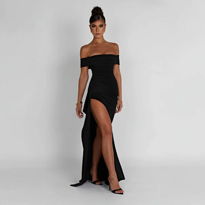 Philippa | Off-Shoulder Slit Maxi Dress
