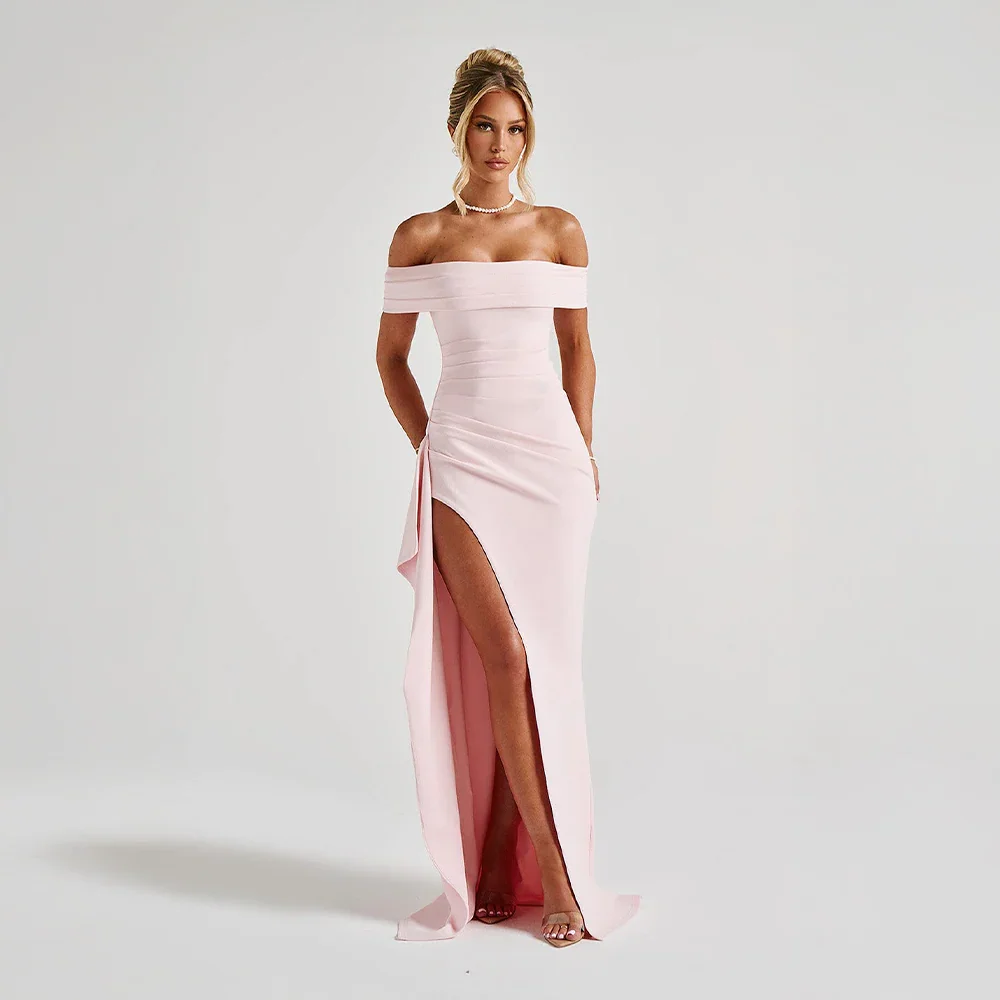 Philippa | Off-Shoulder Slit Maxi Dress