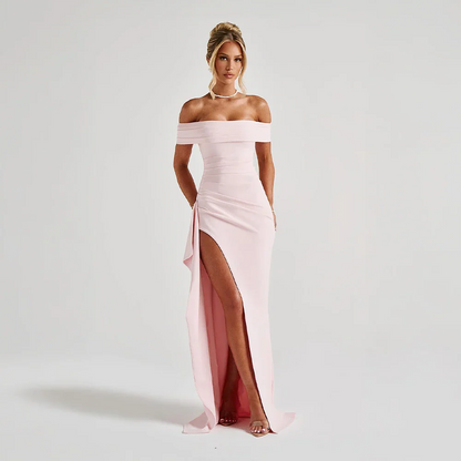 Philippa | Off-Shoulder Slit Maxi Dress