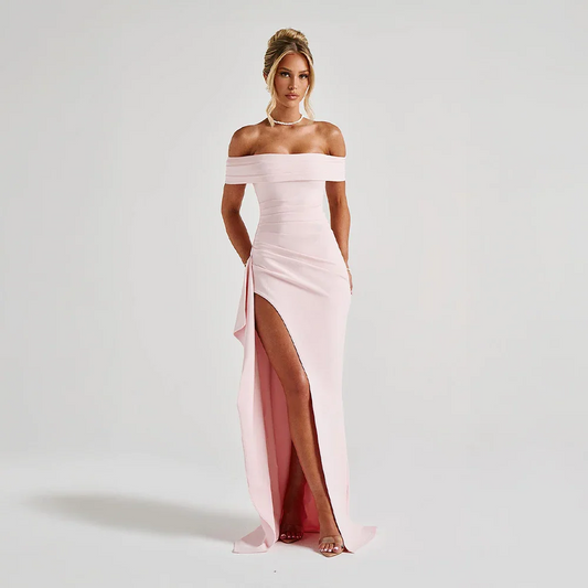 Philippa | Off-Shoulder Slit Maxi Dress
