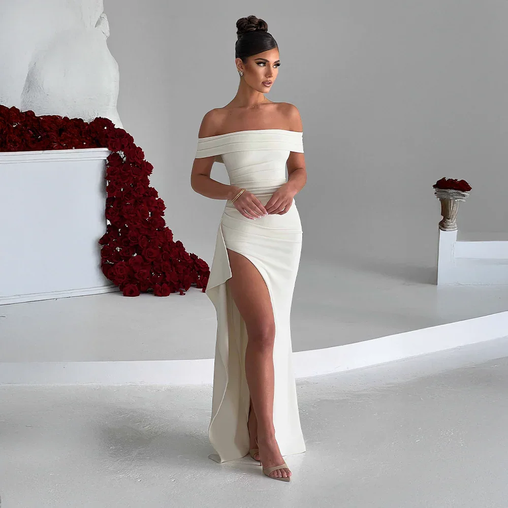 Philippa | Off-Shoulder Slit Maxi Dress