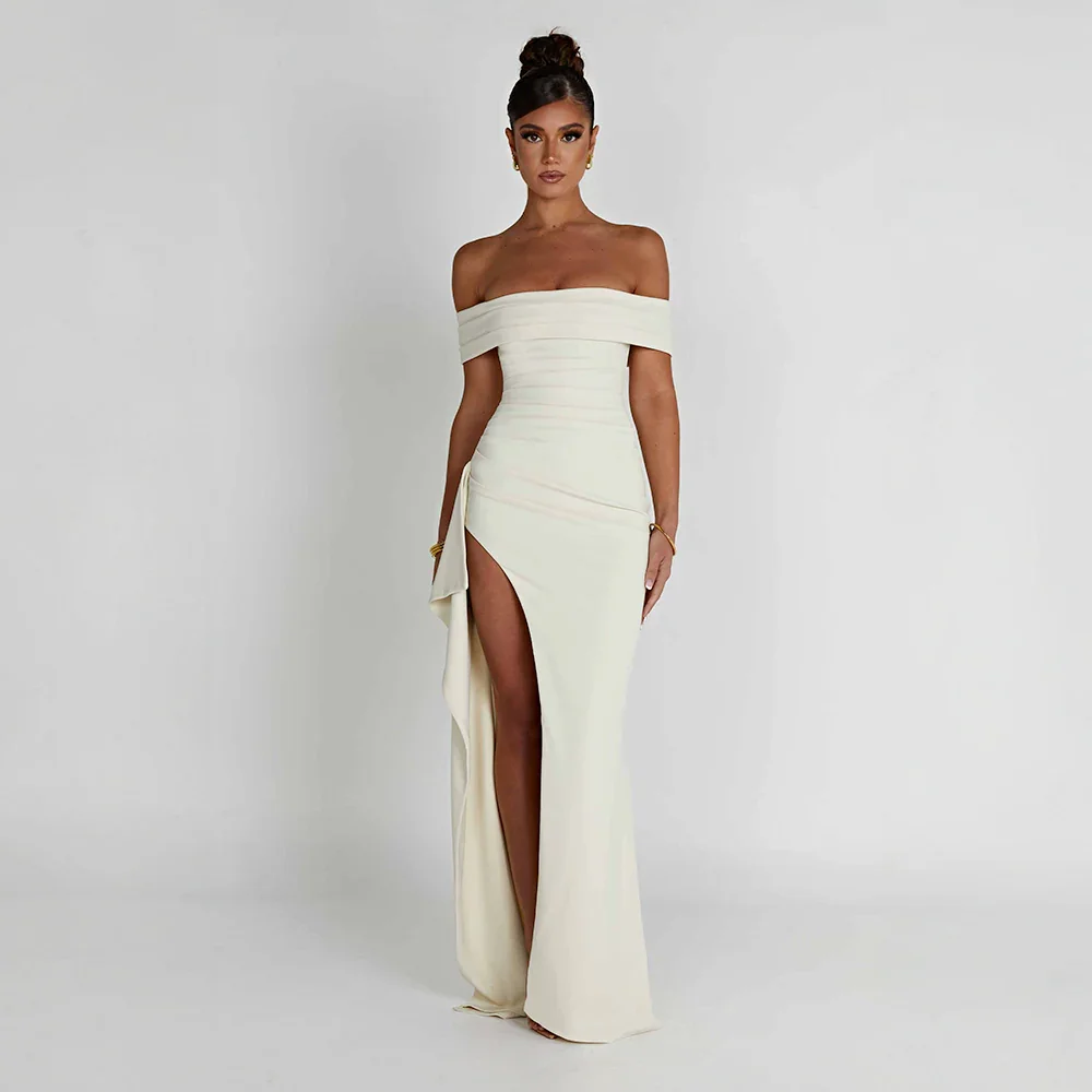 Philippa | Off-Shoulder Slit Maxi Dress