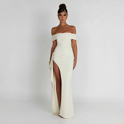 Philippa | Off-Shoulder Slit Maxi Dress