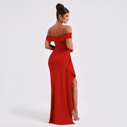 Philippa | Off-Shoulder Slit Maxi Dress