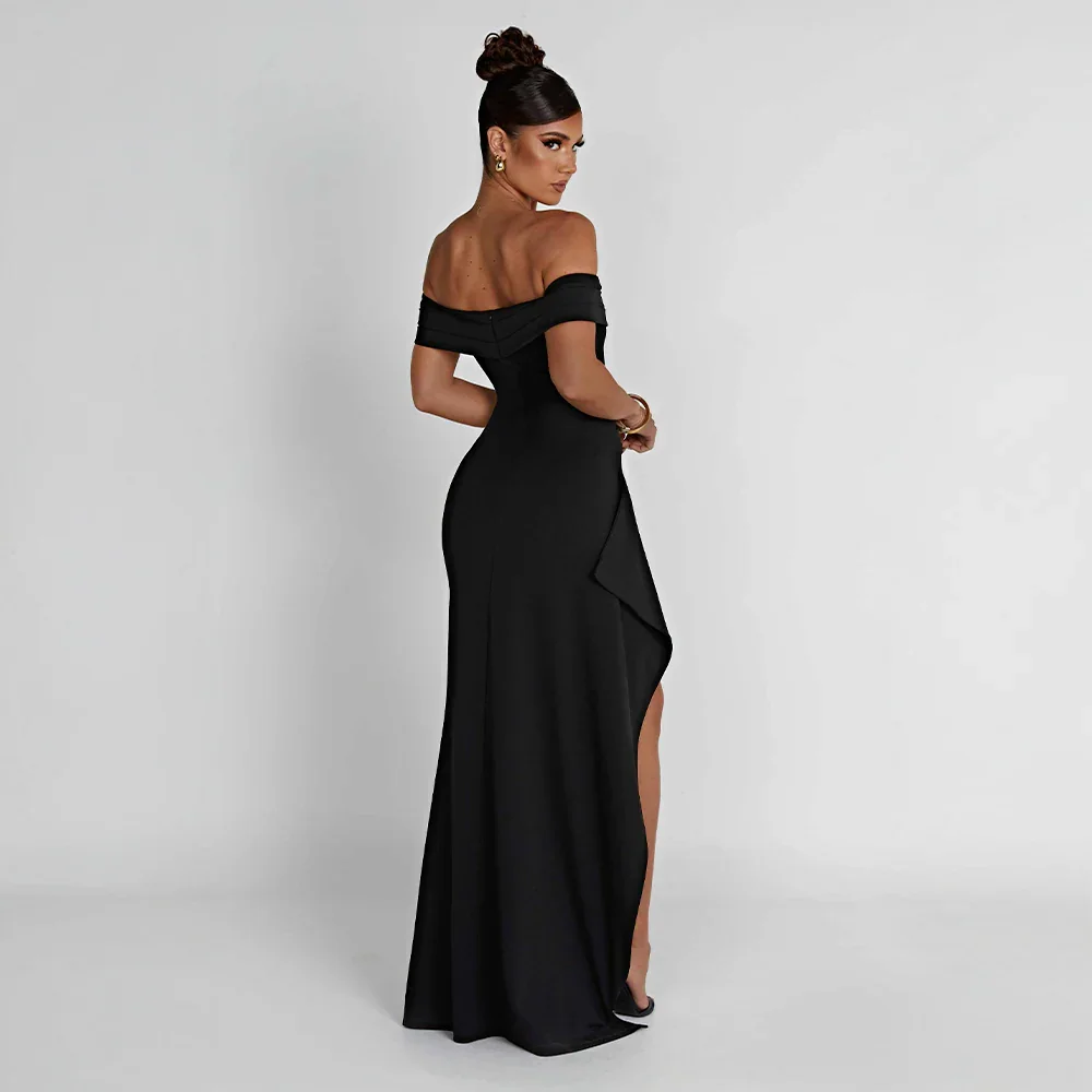 Philippa | Off-Shoulder Slit Maxi Dress