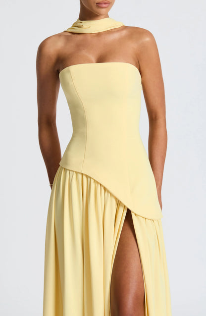 Bedelia | Corset Slit Maxi Dress
