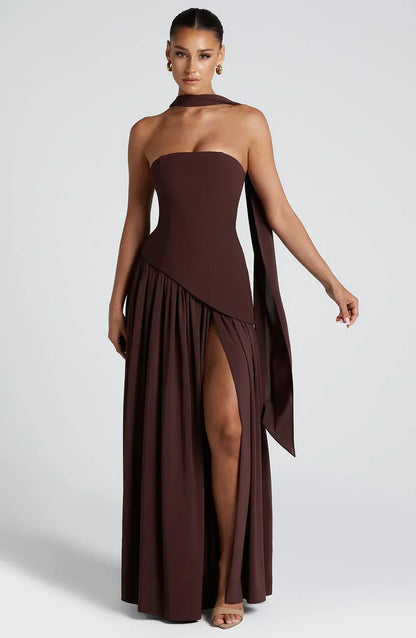 Bedelia | Corset Slit Maxi Dress