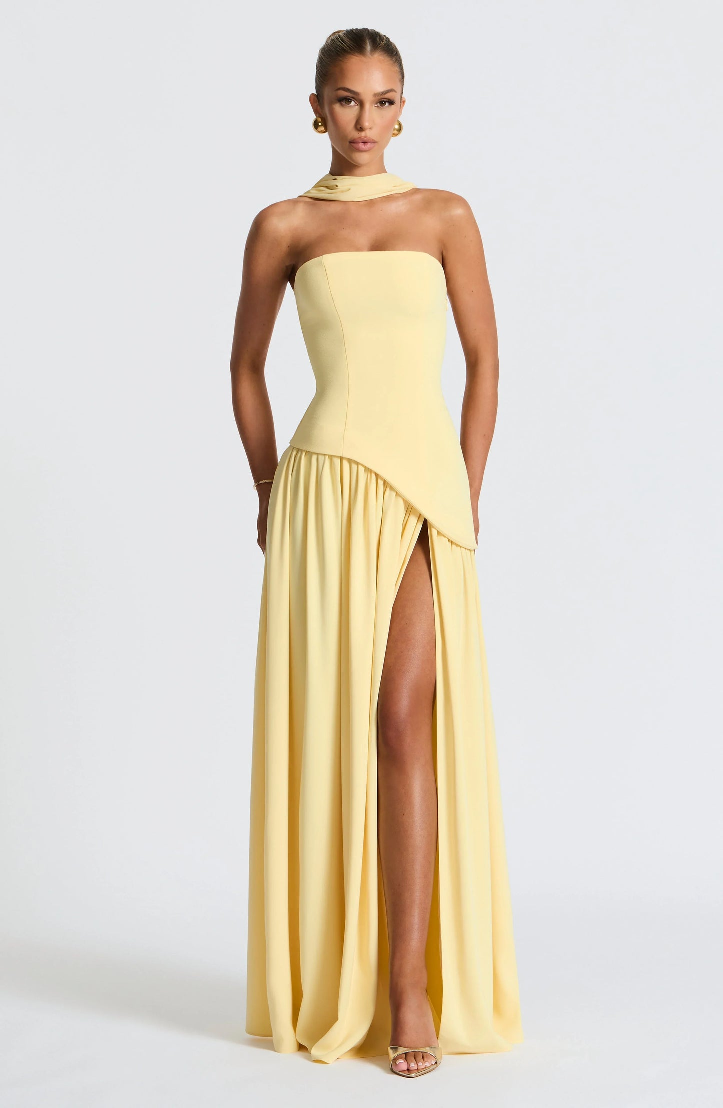 Bedelia | Corset Slit Maxi Dress