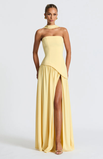 Bedelia | Corset Slit Maxi Dress