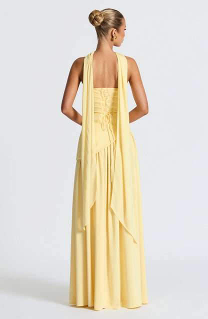 Bedelia | Corset Slit Maxi Dress