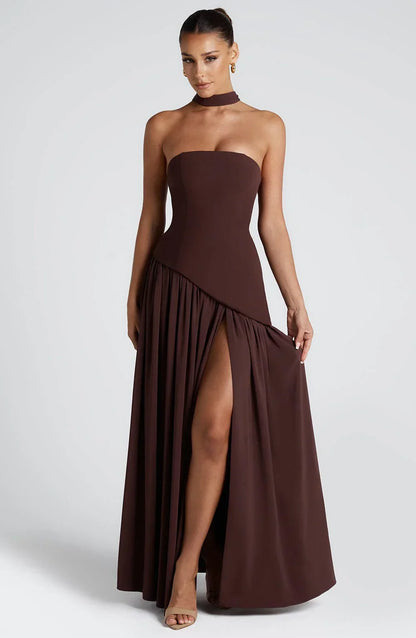 Bedelia | Corset Slit Maxi Dress
