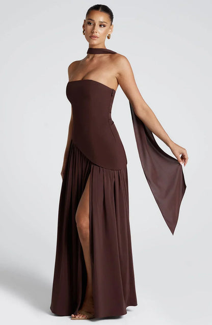 Bedelia | Corset Slit Maxi Dress