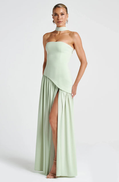 Bedelia | Corset Slit Maxi Dress