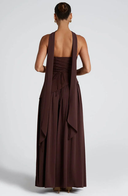 Bedelia | Corset Slit Maxi Dress