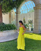 Valentina | Pleated Strapless Maxi Dress