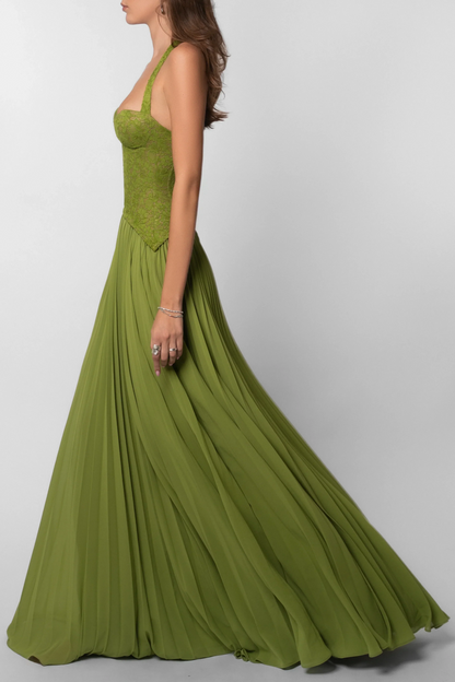 Eudora | Pleated Corset Maxi Dress