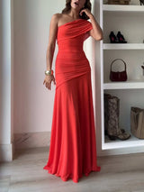 Gwendolyn | One-Shoulder Gathered Maxi Dress