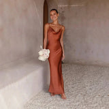 Ottoline | Satin Cowl-Neck Maxi Dress