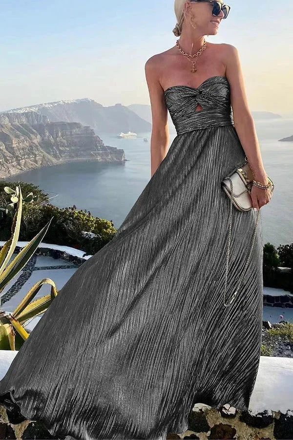 Seraphina | Strapless Shimmer Maxi Dress