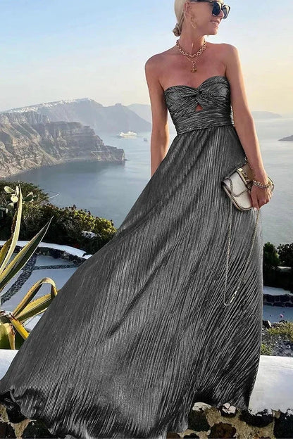 Seraphina | Strapless Shimmer Maxi Dress