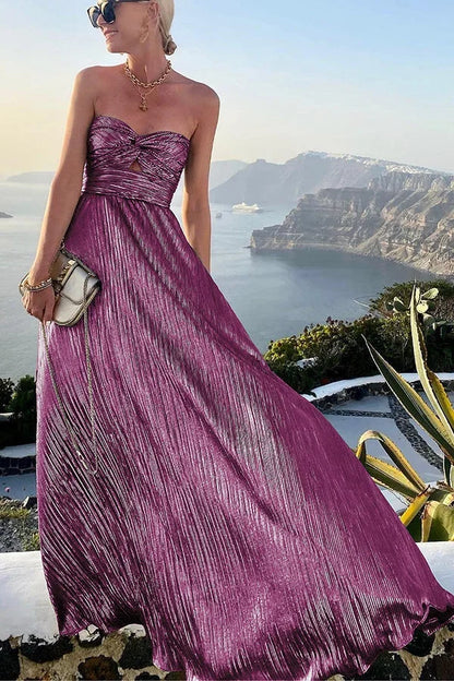 Seraphina | Strapless Shimmer Maxi Dress